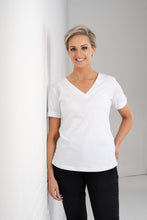 Load image into Gallery viewer, THE BLAKE V Neck T-Shirt - White
