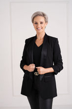 Load image into Gallery viewer, THE KATIE Blazer - Black Satin Trim
