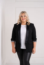 Load image into Gallery viewer, THE KATIE Blazer - Black Satin Trim
